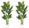 ZEEOZE 2Pcs Artificial Bird of Paradise Plant 230cm Tall Fake Tropical Palm Tree Large Fake Plants with 18 Silk Banana Leaves Faux Plant Indoor Trees with White Pot for Home Bedroom Living Room Decor