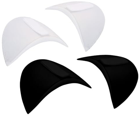 2 Paar Schulterpolster aus Schaumstoff, T-Shirt-Schulterpolster Klein Rutschfeste, Wiederverwendbar Weiche Shoulder Pads Schaum Dünn für Damen und Herren, Anzug, Geschäft oder Freizeit (Weiß/Schwarz)