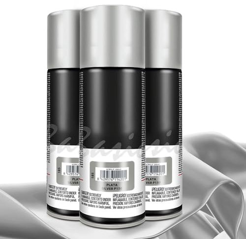 TIENDA EURASIA – Spray Purpurina | Pack de 3 Unidades | Pintura Spray | Spray |Capacidad 200 ml | 5x17.5 cm (Plata)
