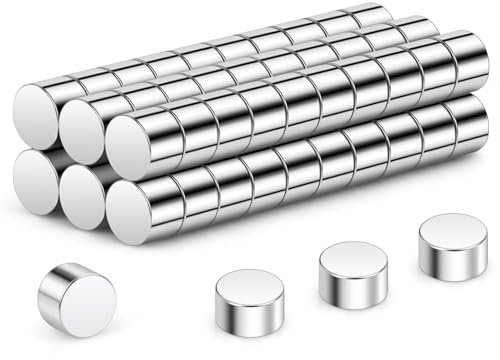Wukong Mini Magnete Stark, 4x3mm | 60 Stück Neodym Magnete Klein Aber Stark für Kühlschrank, Büro, 3D Drucker, Modell und DIY-Projekt