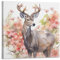 GEAD Poster mit Hirsch im Schnee, dekoratives Gemälde, Leinwand, Kunstbild, 40 x 40 cm