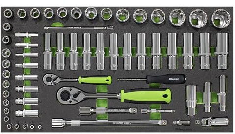 Siegen by Sealey 62pc 1/4 & 1/2 Sq Drive Socket Set with Tool Tray, Metric - S01271