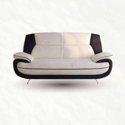 Imebel 3-Sitzer Couch Onyx – Kunstleder Sofa für 3 Personen – 198 x 89 cm