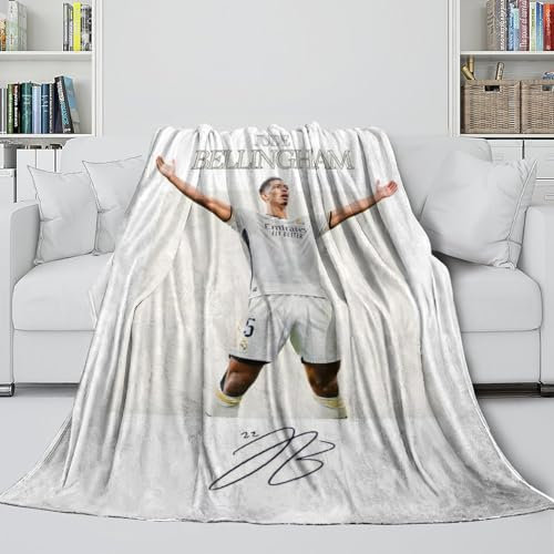 Bellingham Weiche Decke - Fußball Flanell Decke Für Wärme Und Glückseligkeit - Decke Geburtstag Geschenk Für Ehemann Freund Freundin Nachbar 40x50inch(100x130cm)