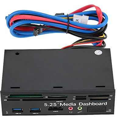 PC Internal Card Reader USB Hub with USB 3.0 5.25inch Front Panel - Supports CF TF M2 MMC MS SIM SMART Cards for Desktop Computers