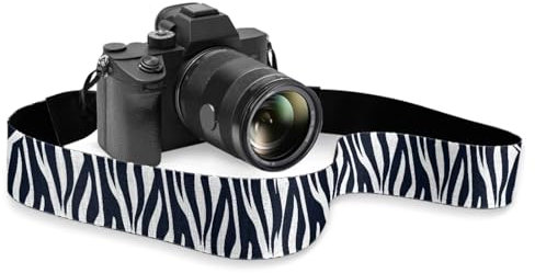 TOADDMOS Black Zebra Print Camera Strap Universal Shoulder Belt for Camera/Binocular/Monocular/Rangefinder Adjustable Strap for Adults