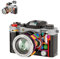 Fuwraixis Set di blocchi macchina fotografica vintage, modello meccanico di blocco del vento, giocattoli di montaggio fai da te, ornamenti decorativi, regali per bambini dai 6 anni in su