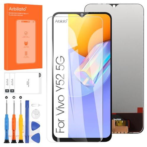 Arbilato Schermo LCD per Vivo Y52 5G 2021 V2053 / Vivo Y72 5G 2021 V2041 Sostituzione Schermo Digitalizzatore Touch Assemblato di Riparazione con Strumenti