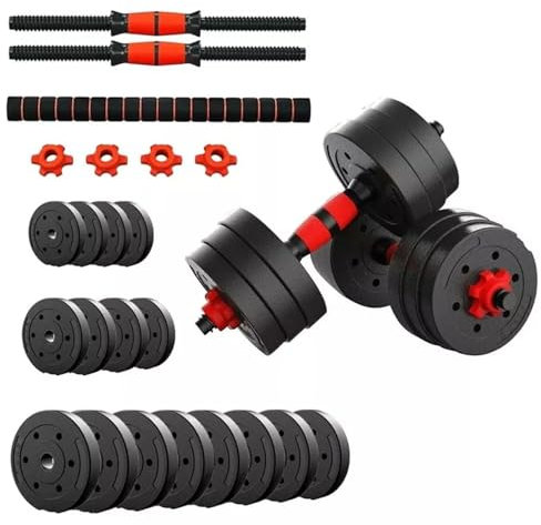 Adjustable Dumbbells Weight Lifting Dumbbell Barbell Push Bar Gym Weights + Connecting Rod | Bodybuilding Barbell Bench Press Exercise Fitness Training Home Gym Workout Dumbbells Set (50, Kilograms)