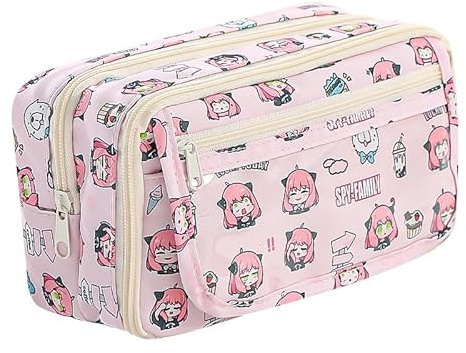 JXBBAAC Spy Family Federmäppchen, Unisex Spy Family Exquisite Beautiful Pencil Case, Große Briefpapier Geschenk Kosmetiktaschen Bleistifthalter Schulbedarf für Studenten