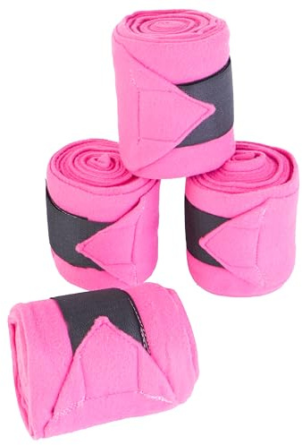 SIE EQUESTRIAN Horse Leg Bandage/Horse Leg wrap (Set of 4) Red, Blue, Navy Blue, Black, Pink, and White (Pink)