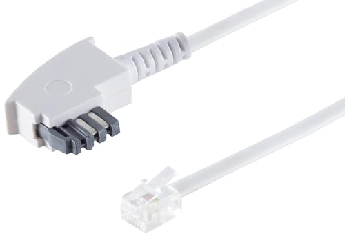 1aTTack.de 1x 10m - TAE-N auf RJ11 6/4 Telefonkabel 6P4C Anschlusskabel mit Internationaler Belegung für Anrufbeantworter Fax Modem