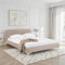 CARO-Möbel Polsterbett Glamour gepolstert, 149 x 208 cm, Beige – Elegantes Bett mit Steppmuster, Samtbezug, Metallfüße goldfarben, für stilvolle Schlafzimmer