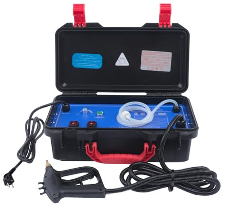 Limpiador de vapor portátil, 3000 W, alta temperatura, para el hogar, coche, vapor, 100 – 130 °C, máquina de limpieza a vapor de alta presión, 3 – 5 bar, 43 x 23,6 x 16,5 cm