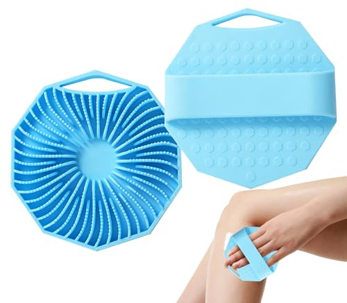 Spugna Esfoliante Scrub Corpo per Doccia 2 Pezzi Luffa In Silicone | Lucidatore Corpo E Spazzola Scrub Da Doccia Uomo Donna Doccia Bagno Prod