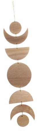 Mondphasen Wanddekoration, Boho Deko zum Aufhängen Weihnachten Event | Wohnzimmer und Schlafzimmer, Leichtes Design mit Kunstwirkung, Hängender Holzschmuck