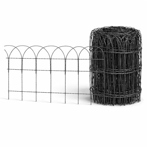 KARVERS Ziergitter Gartenzaun Anthrazit 40cm x 10m – Moderner, Flexibler Drahtzaun für Beetumrandung & Gartenabgrenzung, Pulverbeschichtet & Wetterfest