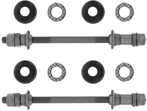 Healeved 2 Satz Fahrrad Hohlachsen Hinterrad Vorderrad 180mm aus Robustem Stahl mit Staubschutz Kugellager Achsen für Mountainbike Nabenschaltung Ersatzteile