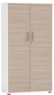 Schildmeyer Aktenschrank Metz 702092, weiß matt/Canello Eiche Dekor, 80 x 38,2 x 150 cm
