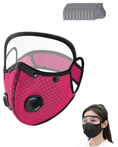 Ohphnt Reusable Carbon Filter Dust Mask With Adjustable Goggles,carbon Filter Dust Mask,staubmasken Atemschutz Feinstaub,mit 10 Aktivkohlefiltern,für Lackieren,Holzarbeiten(I)