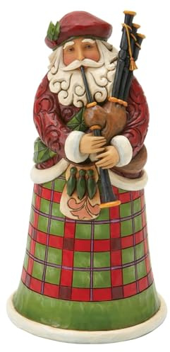 Enesco 4018857 Nollaig Chridheil, schottischer Weihnachtsmann, Kunststoff, 18,5 cm
