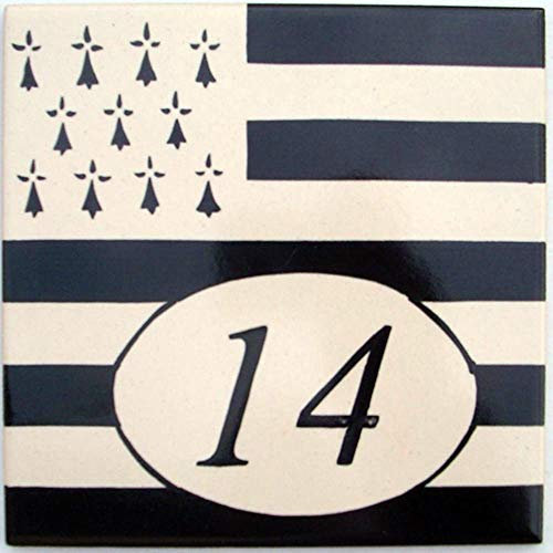 Targa con numero civico, dipinta a mano, terracotta smaltata. Numero a scelta