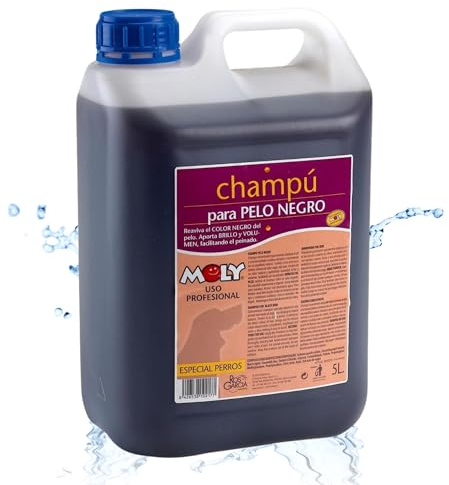 MOLY Shampoo für Hunde, Schwarz, Braun oder Schokolade, 5 l, konzentriertes Dunkles Haarshampoo, pH-neutral, weiches, glänzendes und voluminöses Haar, geeignet für alle Rassen, Duft Dermorelax