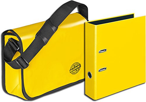Veloflex Umhängetasche Velocolor aus LkW-Plane (Tasche + passender Ordner, Gelb)