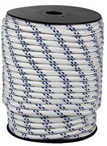 Cofan Carrete de cuerda trenzada de polipropileno | Medidas desde Ø 6 mm hasta Ø 20 mm | Rollos de 25, 50, 100 y 200 metros | Color blanco/azul