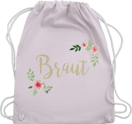 Turnbeutel Rucksack - Braut Blumen - Unisize - Pastell Rosa - beutel jga junggessellinnenabschied baumwollbeutel mit kordelzug goodie bag junggesellenabschied jungesellenenabschied rucksackbeutel