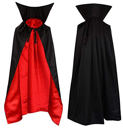 papapanda Vampiro Collo Alto Mantello Rosso Nero Bambini 1m