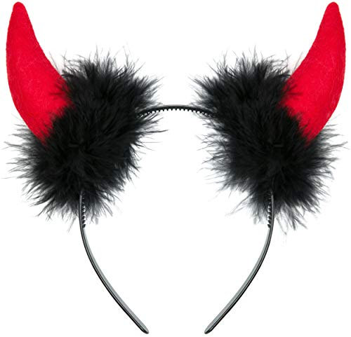 Balinco Teufelsohren Teufel Ohren Haarband Haarreifen Fasching Karneval Halloween Party Kostüm Haarschmuck Stirnband Headwear Hörner