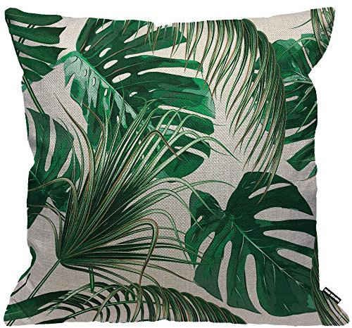 HGOD DESIGNS Kissenbezug Handfläche Blätter Dschungel Blatt Kissenhülle Haus Dekorativ Für Männer/Frauen/Jungen/Mädchen Wohnzimmer Schlafzimmer Sofa Stuhl Kissenbezüge 45X45cm