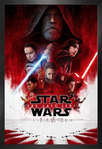 1art1 Star Wars Poster Plakat | Bild und MDF-Rahmen - Episode VIII Kinoplakat (91 x 61cm)