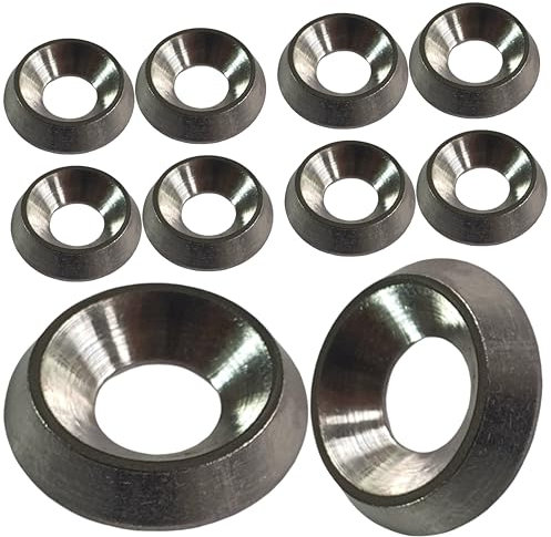 Unterlegscheiben Beilagscheiben M4 M5 M6 mit Senkkopf, massives Metall, A4, Marineblau, Edelstahl