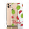 Personalised Phone Case For Apple iPhones, 14, 13, 12, 11, Pro Max, Mini, XR, XS, Watermelon Print with Red Name/Initials on Clear Hard Phone Cover