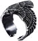 PAMTIER Herren Edelstahl Jahrgang Fliegend Adler Ring Falke Tier Entwurf Antikes Schwarz Größe 66 (21.0)