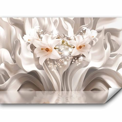 murando Fototapete selbstklebend Blumen Lilien 294x210cm Foto Tapete Tapetenfolie Möbelfolie Wandverkleidung Wandtapete Motivtapeten Bildtapete Wohnzimmer 3d Effekt Modern 3D Effekt Abstrakt