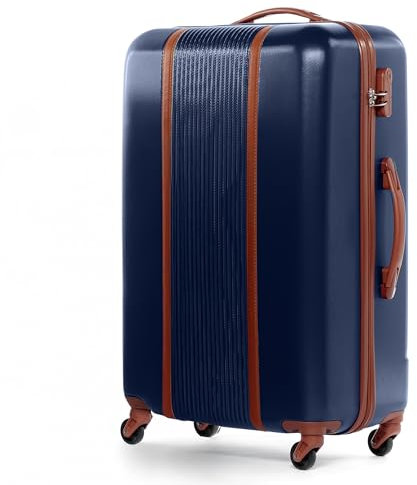 FERGÉ XL Großer Koffer Hartschale Milano Rollkoffer Reise-Koffer 77 cm Hartschalenkoffer Trolley 4 Rollen 100% ABS blau