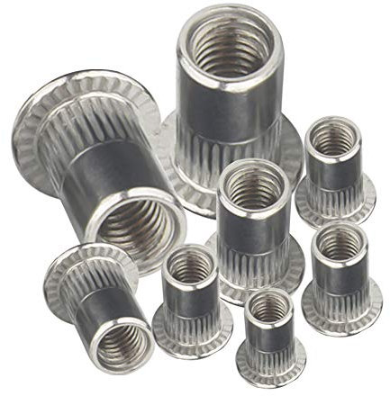 YOFASEN Tuerca de Remache Avellanada Grande - M3/M4/M5/M6/M8/M10/M12 Acero Inoxidable Tuercas de Remache Inserto Roscado, M3, 10 Pieces