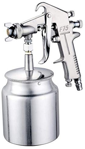 HVLP Lackierpistole Spritzpistole, Profi Farbspritzpistole Mit Aluminiumbecher Und Edelstahldüse 1,5Mm,600ml