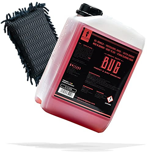 detailmate Set: Wizard of Gloss Bug Insektenentferner 3L + Insektenenschwamm rot - Insektenentferner fürs Auto/Motorrad - Insektenreiniger mit schonenden Chenille Lamellen
