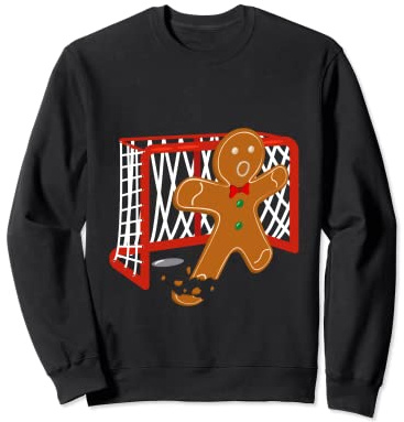 Hockey Torwart Weihnachten Kinder Party Lebkuchenmann Sweatshirt