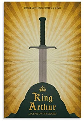 Vintage Poster King Arthur Legend Of The Sword Artwork Canvas Art Poster And Wall Art Picture Print Modern Family Bedroom Decor Poster 12x18inch(30x45cm)