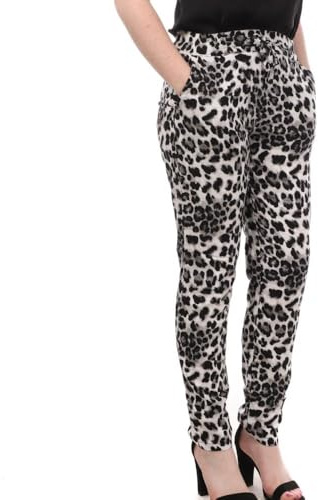 Vero Moda Easy Leoparden-Hose, für Damen, Schwarz