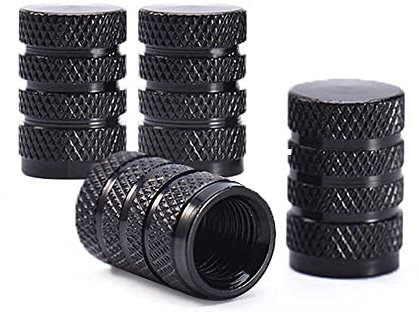 OcioDual 4 Ventile aus Metall Ventilkappen Kreis Grau fur Autos Moto Rader Radventilkappe KFZ PKW Car Reifen Autoventil Kappen Reifenventilkappen Autoventilkappen Ventil Kappe Valve Caps