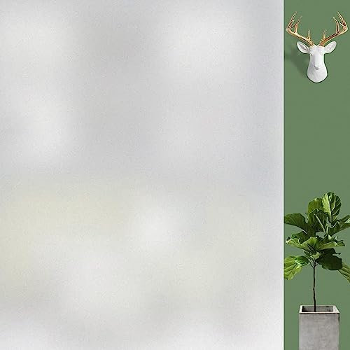 DARUITE Fensterfolie Blickdicht Selbsthaftend Milchglasfolie Sichtschutzfolie Fenster Fensterfolien Sichtschutz Non Klebefolie Milchfolie Fenster Für Zuhause Badzimmer Büro Glas 60 x 400 cm
