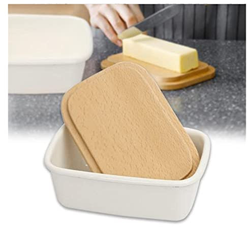 Burriera in Porcellana Portaburro con Coperchio Portaburro Francese Scatola di immagazzinaggio isolata Contenitore per la conservazione del Formaggio da Cucina 251 ml Portaburro