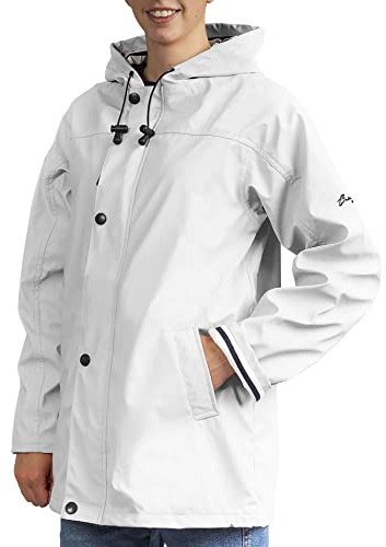 Breizh Ocean - Ciré, Veste Imperméable Femme, du XS au 4XL, Création Française ARMOR - Veste Femme avec Intérieur Rayé de Style Marinière - Manteau Femme