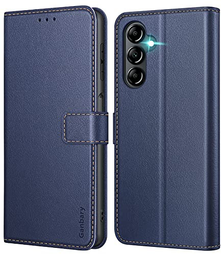 Ganbary Handyhülle für Samsung Galaxy A14 4G und 5G Hülle, Premium Leder Klapphülle [Kartenschlitzen] [Magnetverschluss] [Standfunktion] kompatibel mit Galaxy A14 4G/ 5G Schutzhülle, Blau
